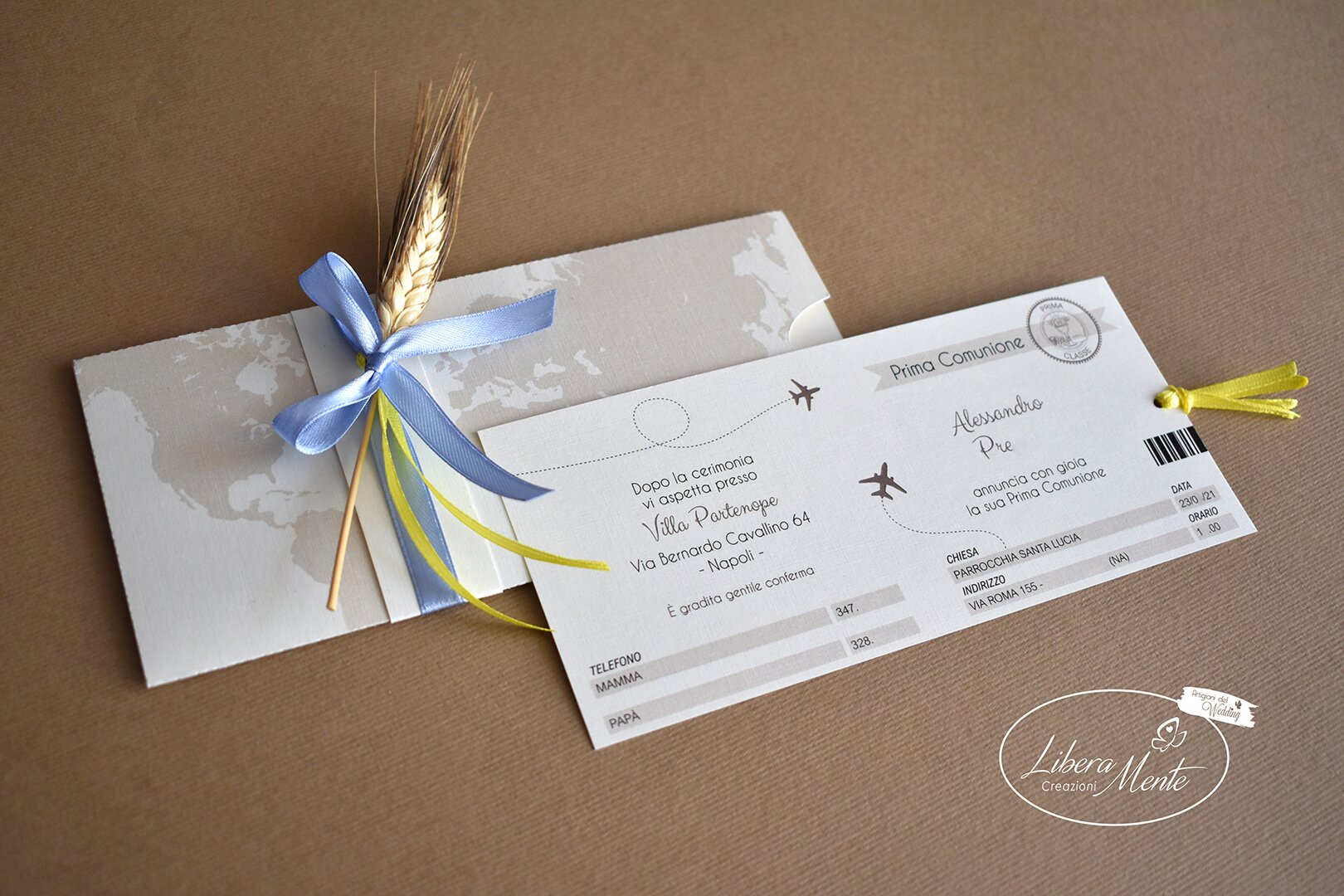 Partecipazione di matrimonio stile Aereo - Partecipazioni matrimonio,  nozze, wedding, inviti personalizzati